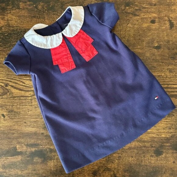 Tommy Hilfiger 3 6M French School Uniform Navy Blue Infant Dress - Picture 1 of 4